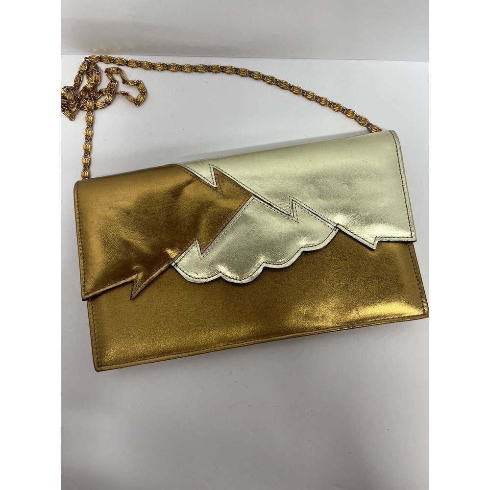 Vintage Monzo & Franco Gold Clutch Handbag - Ladies Chain Purse